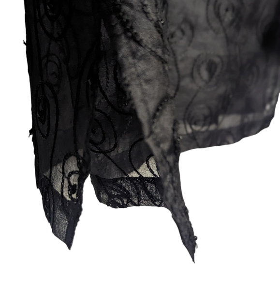 JM Collection Sheer Jacket Size Large Button Up Embroidery and Beads - Picture 6 of 10